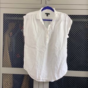 J crew cap sleeve linen blouse